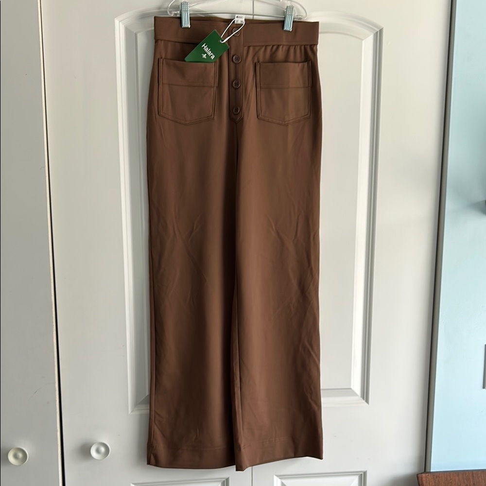 Brown High-Waisted Wide-Leg Pants